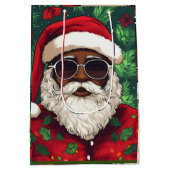 Jolly Black Santa Weihnachtsgeschenktasche Mittlere Geschenktüte (Rückseite)