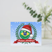 Jolly Brazilian Flag Weihnachtsstil Feiertagspostkarte (Stehend Vorderseite)