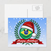 Jolly Brazilian Flag Weihnachtsstil Feiertagspostkarte (Vorne/Hinten)