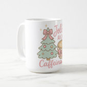 Jolly & Caffeinated Coquette Christmas Latte Mug Kaffeetasse (Vorderseite Links)