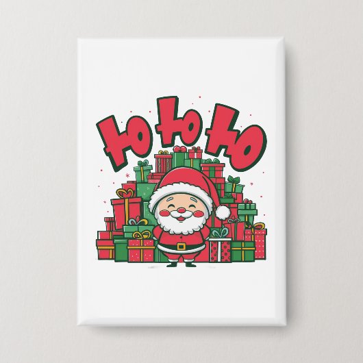 Jolly Cartoon Santa Christmas-67748 Button (Vorderseite)