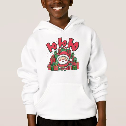 Jolly Cartoon Santa Christmas-67748 Hoodie (Vorderseite)