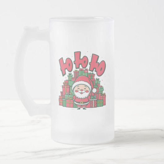 Jolly Cartoon Santa Christmas-67748 Mattglas Bierglas (Links)