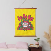 Jolly Cartoon Santa Christmas-67748 Wandteppich Mit Holzrahmen (Schlafzimmer)