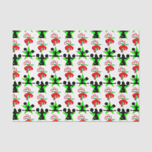 JOLLY CHEERLEADER CHRISTMAS DESIGN SEIDENPAPIER