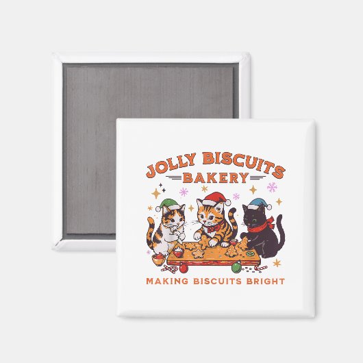 Jolly Christmas Biscuits Bakery Baking Crew Xmas C Magnet (Vorderseite/Rückseite)