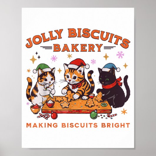 Jolly Christmas Biscuits Bakery Baking Crew Xmas C Poster (Vorne)