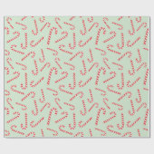 Jolly Christmas Candy Cane Light Green nahtlos Geschenkpapier (Flach)
