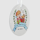 Jolly Christmas Carols Boy and Rentier Ornament (Vorderseite)