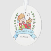 Jolly Christmas Carols Boy and Rentier Ornament (Vorderseite)