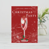 Jolly Christmas Cheers mit Santa Champagne Einladung (Stehend Vorderseite)