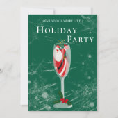 Jolly Christmas Cheers Santa champagne Holiday Einladung (Vorderseite)