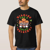 Jolly Christmas Cute Gingerbread & Penguin T-Shirt (Vorderseite)