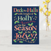 Jolly Christmas Deck die Hallen mit Holly Karte (Gelbe Blume)