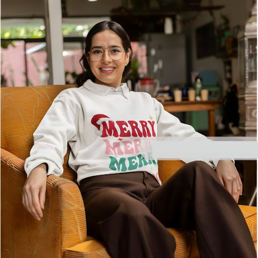 Jolly Christmas Design mit Weihnachtsmannmütze Sweatshirt