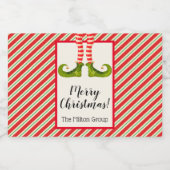 Jolly Christmas Elf Legs Holiday Custom Mini Alkoholflaschenetikett (Einzelnes Label)