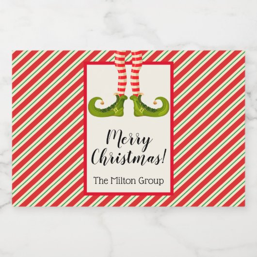 Jolly Christmas Elf Legs Holiday Custom Mini Alkoholflaschenetikett (Einzelnes Label)