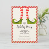 Jolly Christmas Elf Legs Holiday Einladungen (Stehend Vorderseite)