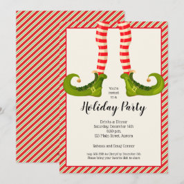 Jolly Christmas Elf Legs Holiday Einladungen