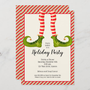 Jolly Christmas Elf Legs Holiday Einladungen