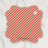 Jolly Christmas Elf Legs Stripes EXTRAVAGANT Geschenkanhänger (Rückseite)