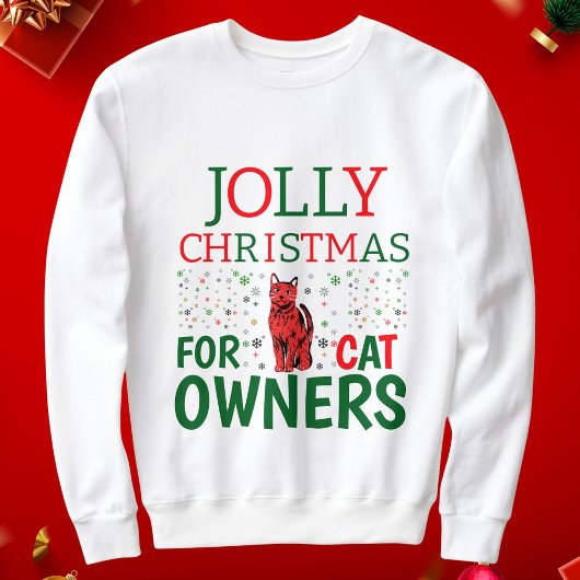 Jolly Christmas für Katzenbesitzer Personalisiert  Sweatshirt