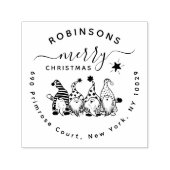 Jolly Christmas Gnomes Family Rücksendeadresse Permastempel (Design)