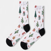 Jolly Christmas Pattern Socks | Fun Gift  Socken (Linkes Detail)