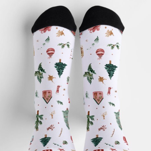 Jolly Christmas Pattern Socks | Fun Gift  Socken (Oben)