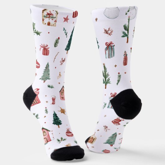 Jolly Christmas Pattern Socks | Fun Gift  Socken (Gewinkelt)