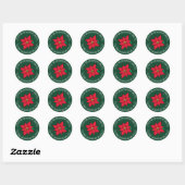 Jolly Christmas Red Poinsettia Holiday Stickers (Blatt)