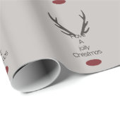Jolly Christmas Reindeer Antlers Geschenkpapier (Rolleneckpunkt)