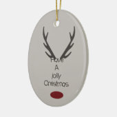Jolly Christmas Reindeer Antlers Keramikornament (Links)