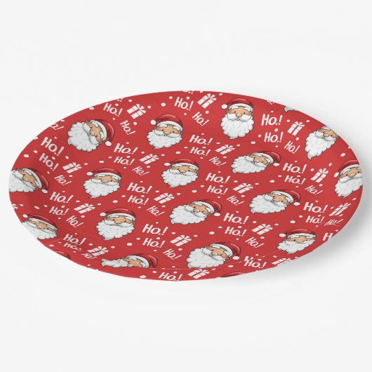 Jolly Christmas Santa Claus Pappteller (Schrägansicht)