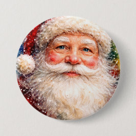 Jolly Christmas Santa Portrait Button
