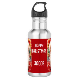 Jolly Christmas Santa Portrait Edelstahlflasche