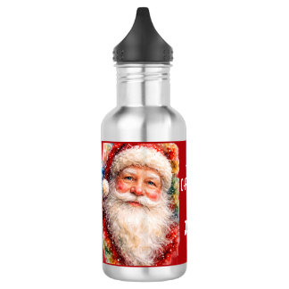 Jolly Christmas Santa Portrait Edelstahlflasche