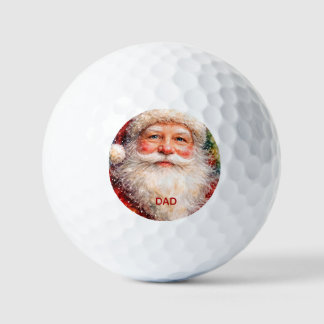 Jolly Christmas Santa Portrait Golfball
