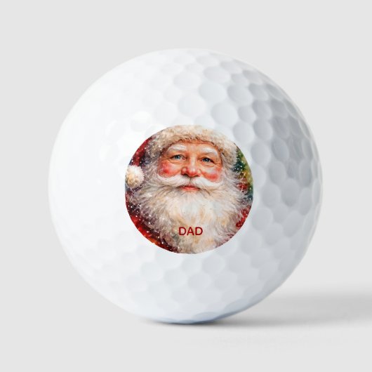 Jolly Christmas Santa Portrait Golfball (Vorderseite)