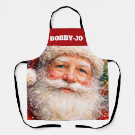 Jolly Christmas Santa Portrait Schürze