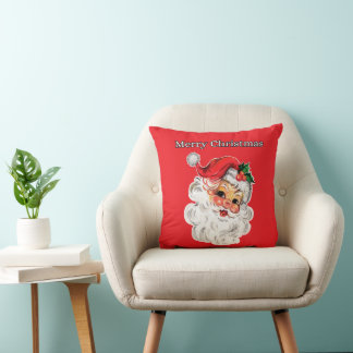 Jolly Christmas Santa Throw Pillow Kissen