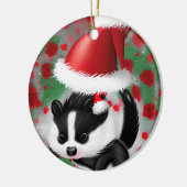 Jolly Christmas Skunk Keramik Ornament (Links)