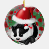 Jolly Christmas Skunk Keramik Ornament (Hinten)