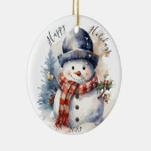 Jolly Christmas Snowman Holiday Ornament (Rechts)