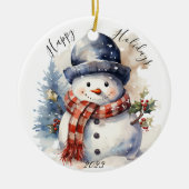 Jolly Christmas Snowman Holiday Ornament (Vorne)