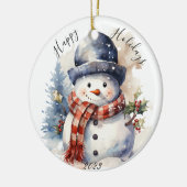 Jolly Christmas Snowman Holiday Ornament (Links)