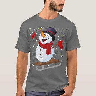 Jolly Christmas Snowman Rodelbahn mit Aussicht T-Shirt