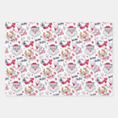 Jolly Christmas Winter Wrapping Paper Set von 3 Geschenkpapier Set (Vorderseite 2)