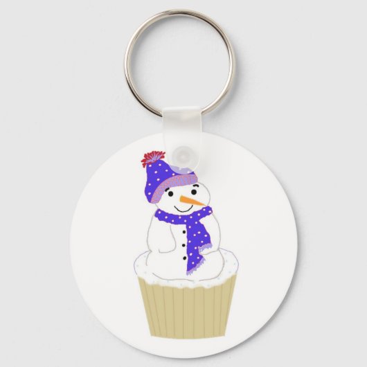 Jolly Cupcake Snowman Schlüsselanhänger (Vorderseite)