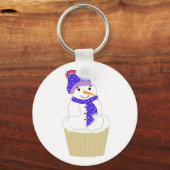 Jolly Cupcake Snowman Schlüsselanhänger (Vorderseite)